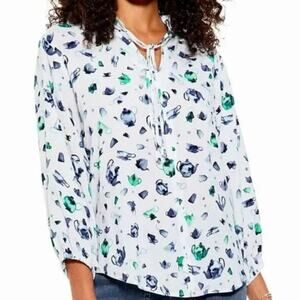RARE Nik + Zoe The Garden Party Long Sleeve Blouse (usually sleeveless) Size XXL